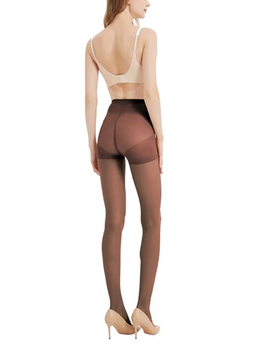 Image of Citystl 3 Pairs Black Sheer Tights for Women - 20D Not Rip Control Top Pantyhose with Reinforced Toes - Resist Tears
