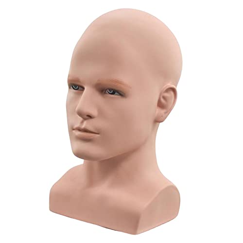 Esquirla Pvc Adult Male Mannequin Head Display Stand, Male Head Professional Display Prop Male Model Head Head Bust For Hat Wig Stand Holder #TOP15