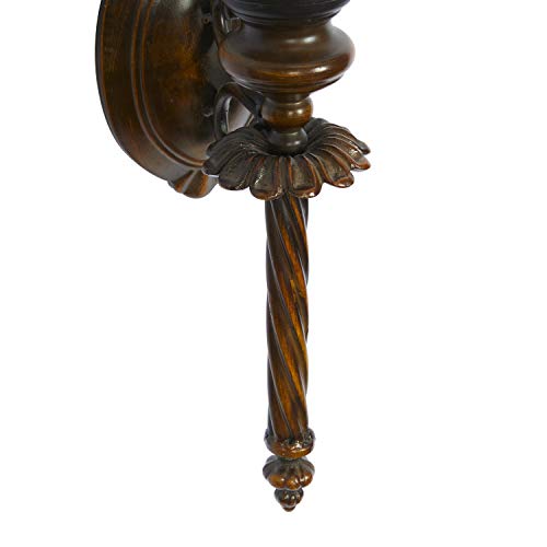 Deco 79 Traditional Glass Floral Wall Sconce, 5" X 7" X 18", Brown #TOP5