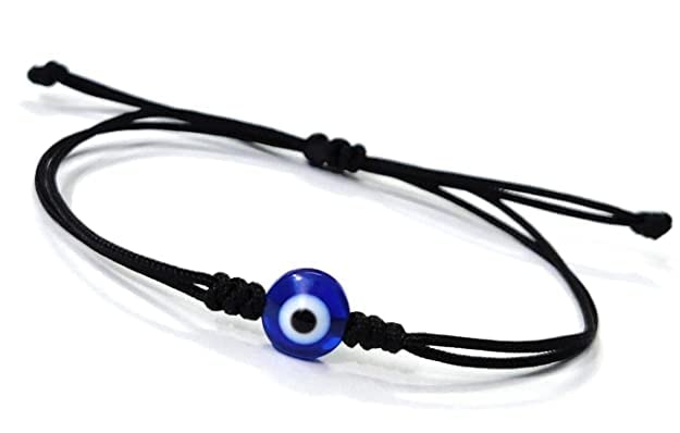 JwlDazz Evil Eye Bracelet Imported Black/Red Cord with Adjustable Knot (Dark Blue Evil Eye with Black Cord) (B0B5HKGCH9) Amazon Price History, Amazon Price Tracker