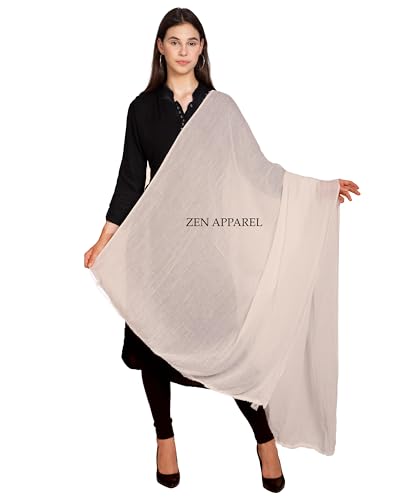 Image of Zen Women's Solid Premium Cotton Dupatta 2.25 Meters 100% Pure Cotton