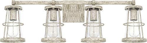 Capital Lighting 127441MS Beaufort Clear Glass Bath Vanity Wall Mount, 4-Light 400 Total Watts, 10" H x 31" W, Mystic Sand