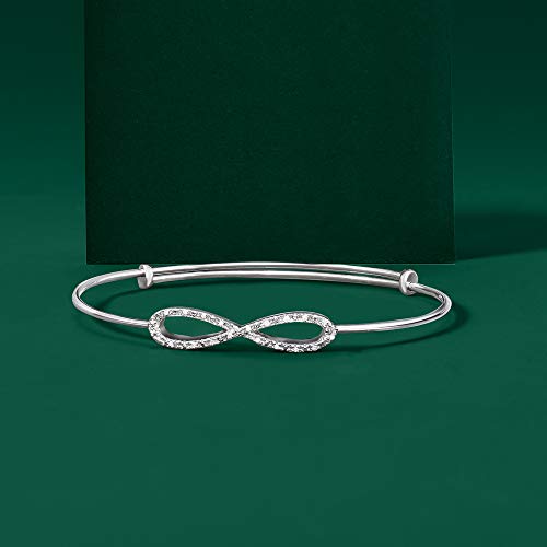 Ross-Simons Diamond-Accented Infinity Symbol Bangle Bracelet In Sterling Silver #TOP2