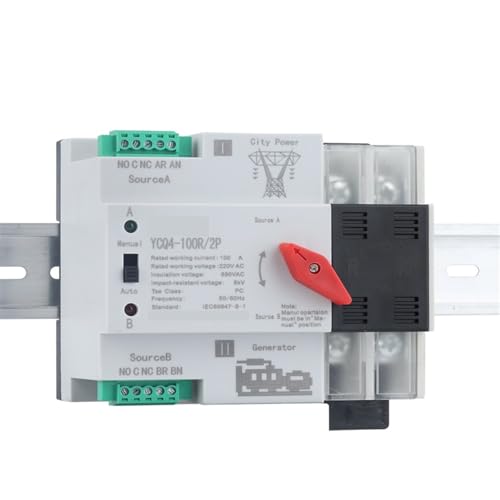 Commutateur de transfert automatique sans interruption avec sélecteur électrique rail DIN 63A - 3
