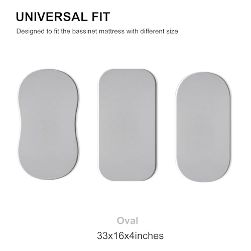 Image of TILLYOU Baby Bassinet Sheets for Girls Boys 2 Pack Baby Sheets for Square Rectangle Oval Bassinet Mattress 33X16 Inch, African Steppe & Grey
