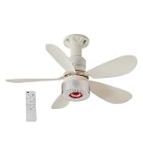 HTU RGB Deckenventilatoren mit Beleuchtung und Fernbedienung, 3-in-1 RGB Musik-Deckenventilatorlampe mit Bluetooth-Lautsprecher, Kompakte Ventilatoren mit Licht, Timer-30w white