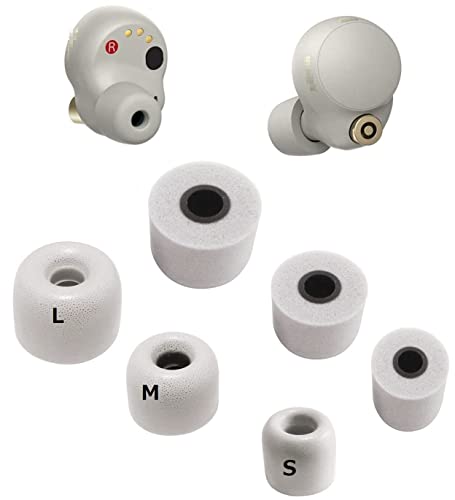Image of JNSA Foam Tips Replacement for Sony WF-1000XM4 Sliver,WF-1000XM5, WF-XB700, Ultimate Comfort Noise Canceling Memory Foam Eartips Foam Ear Tips,Small Size 3 Pairs, Silver S Size (FoamXM4S3PS)