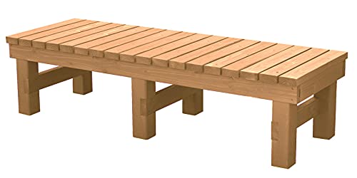 WOODPRO ウッドデッキ 濡れ縁 縁台(国産杉 板幅8.6cm) 幅181.4cm×奥行60cm×高さ43.6cm NL(ナチュラル)色 縁側 ベンチ 腰掛け 木製 庭 ガーデンベンチ ベランダ 国内生産 受注生産