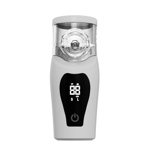 FONCBIEN Nebulizador para Adultos y niños, Actualizado Nebulizador Inhalador Silencioso con pantalla LCD, Recargable por USB-C, Aerosol Inhalador con 2 mascarillas y Boquilla Bucal
