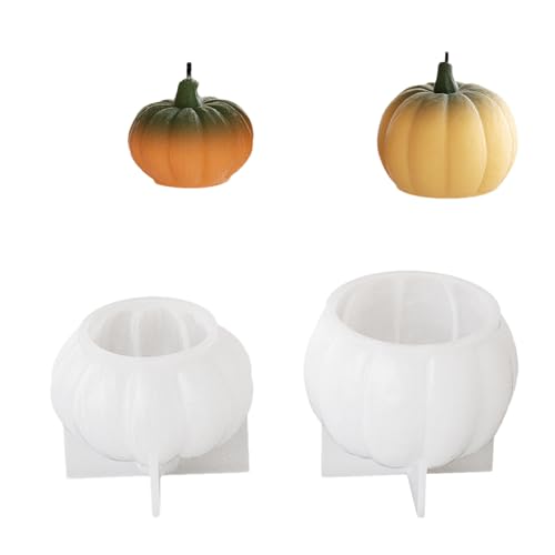 Pumpkin Candle Molds, Halloween Pumpkin Silicone Mold for Candle, Cake Chocolate, Candy, Clay, Soap, Butter DIY Crafting Projects (B)