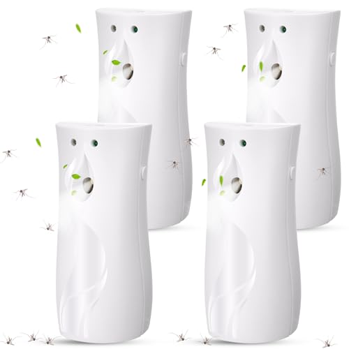 Qualirey 4 Pcs Automatic Fly Spray Dispenser Mosquito Flying Insect Control Metered Air Freshener Spray Dispenser for Summer Bathroom Room Country Vet Supplies (Liquid Not Included)