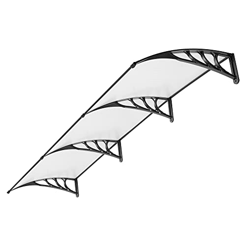 VIVOHOME Polycarbonate Window Door Awning Canopy Transparent with Black Bracket 40 Inch x 120 Inch