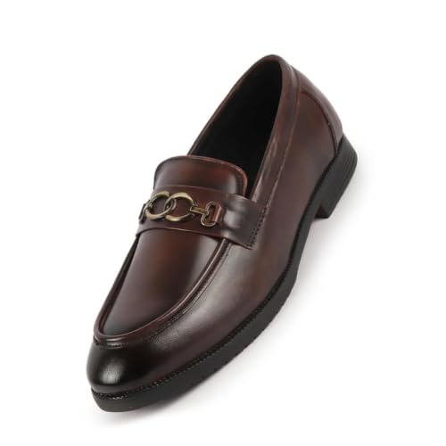 Image of FAUSTO Men Leather Pull-On Loafers