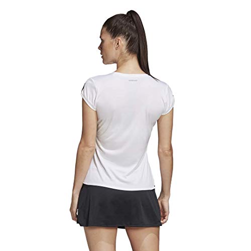 Adidas Womens 3-Stripes Club Tee White/Matte Silver/Black X-Small #TOP3