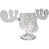 Spoontiques - National Lampoon’s Christmas Vacation Glass Moose Cup - Griswold Moose Mug - 4.5” - 8 Ounce, Glass
