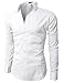 H2H Men's Button Down Shirts Cotton Long Sleeve Slim Fit White US S/Asia M (JASK14)