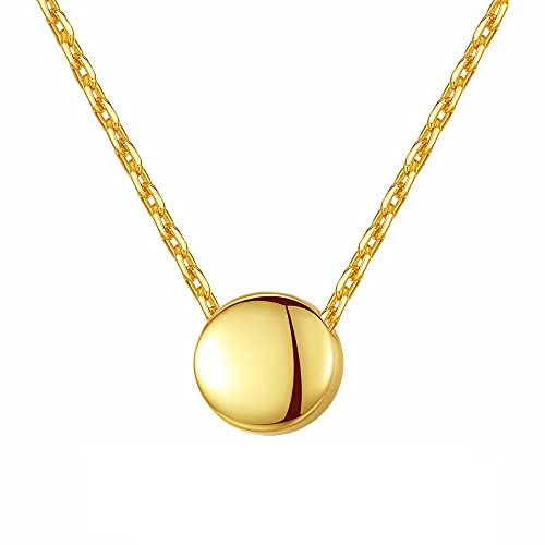 Collier miroir en argent 925 avec pendentif haricots ronds pour femme