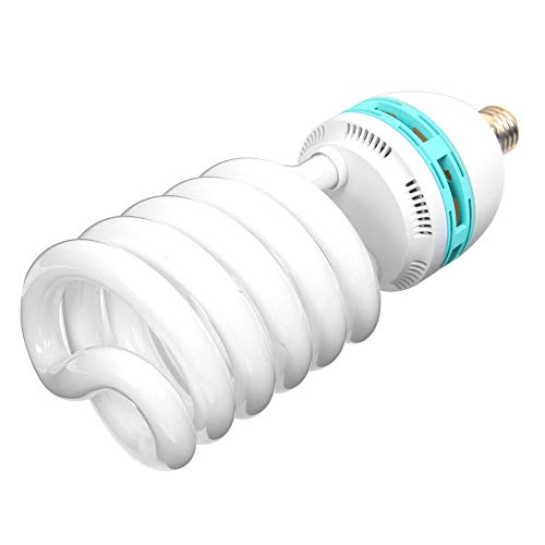 Runshuangyu Energy Saving Compact Fluorescent Spiral Bulb, 2 x 125W 220V 5400K CFL Daylight E27 Socket Light Lamp for Photography Photo Video Studio Lighting