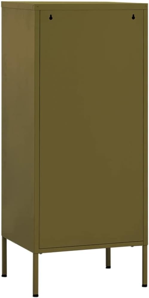 Olive Green Steel Storage Cabinet with Adjustable Feet and Ball Bearing Drawers for Medium Storage Needs