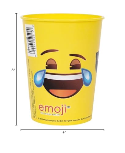 Unique Plastic Stadium Cup - 16oz, Emoji Faces, 1 Pc - Thumbnail 4