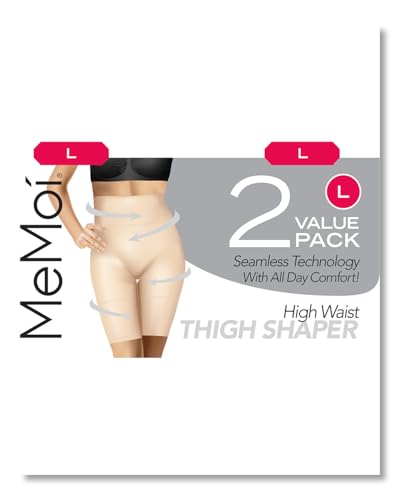 Image of MeMoi 2 Pair High-Waist Shapewear Shorts, Smooth Thigh Shaper Shorts, Comfortable Womens Shapewear - Sizes S-4X