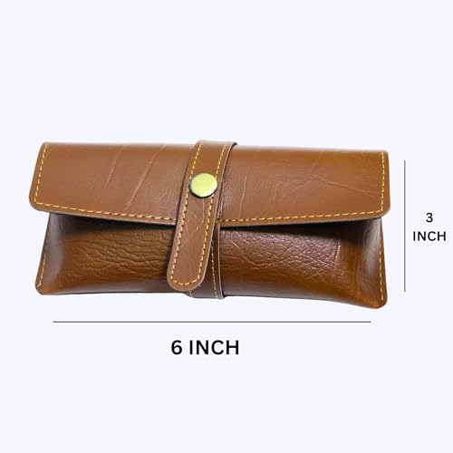 Image of Personalized Leather Goggle Cover | Custom Name | Unisex Faux Leather Eyewear Case with Button Closure | Travel-Friendly & Durable Sunglasses Holder for Men & Women