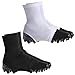 Football Cleat Covers 1 Pair Elastic & Stretchy Non-Slip Football Spats That Keep Sand Out Multi-Purpose Cleat Covers for Hockey, Soccer, Baseball, White Spats