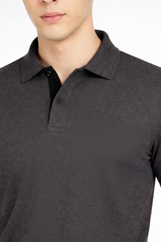 Image of Men's Solid Polo T-Shirt | Short Sleeve | Regular Fit | Soft Breathable Fabric | Casual & Smart Wear | Button Placket Collar Top |