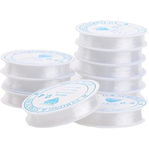 Elastic Cord 10 rolls Transparent Bracelet Elastic Thread 10m 0.4mm Beading Thread for Bracelets DIY Craft Necklaces Cover