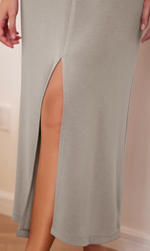 Image of ODODOS Modal Soft Front Split Midi Dress for Women, V Neck Sleeveless Casual Summer Tank Dress
