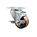 High Temperature Phenolic Swivel Top Plate Swivel Caster with 3 Inch Brown Wheel and Top Locking Brake - 300 lbs. Capacity Per Caster - Service Caster Brand