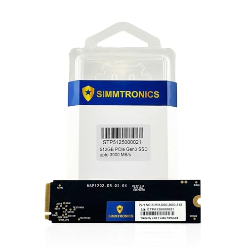 Simmtronics SSD PCIe 3.0 NVMe M.2 de 512 GB | Hasta 3500/3000MB/s de lectura/escritura | Memoria caché DRAM y 3D TLC NAND | Unidad interna de estado sólido | Compatible con portátiles y computadoras