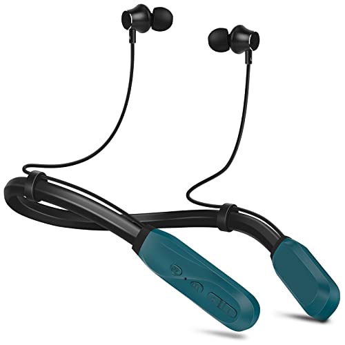 Muitune Bluetooth Headphones 120 Hours Extra Long Playback with Microphone Headset, i35 Balanced Armature Drivers Stereo in Ear Wireless Earbuds, Waterproof Workout Neckband Headphones (Teal)