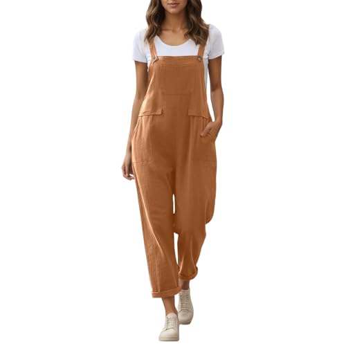 Salopette d'été pour femme en coton stretch : pantalon de travail et de jardin réglable