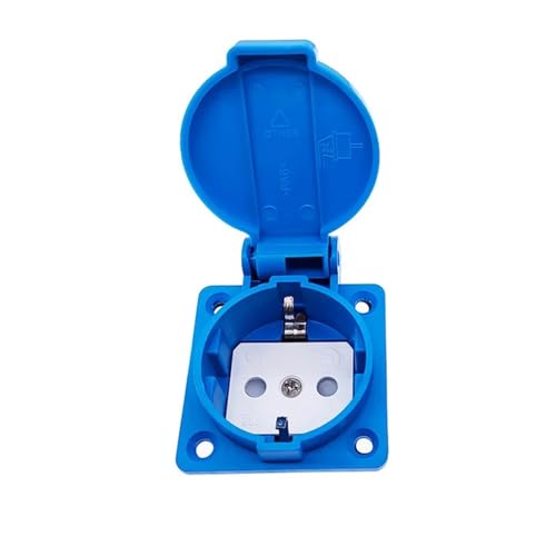 Zócalo industrial azul 250V para conectar maquinaria en talleres domésticos