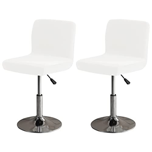 Image of LightInTheBox Bar Stool Cover Square Swivel Bar Chair Seat Velvet Bar Stool Protector Cover for Counter Height Medium Low Back Chairs (2 Pack) (White)
