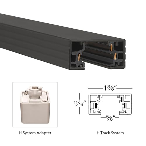 Image of WAC Lighting H Track 120V Live End Conduit, NM /NMC or BX Wire to Power Track from Electric Box for H Style 3-Wire Track Systems in Black