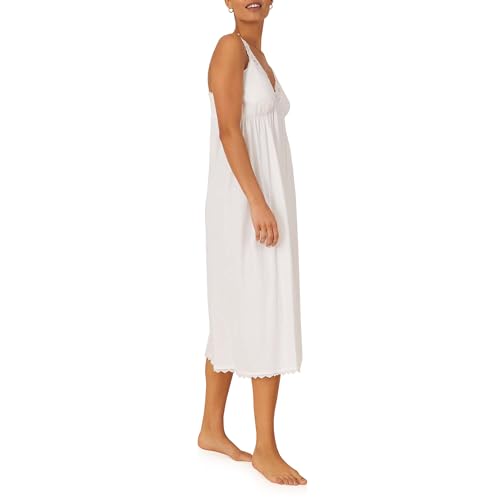 Eileen West Sleepwear & Loungewear for Women - Villa Blanca Collection - 100% Cotton Lightweight Sleeveless Long Nightgown2