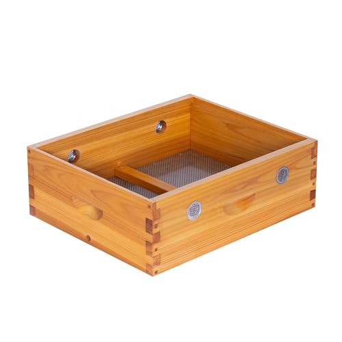 Honey Lake 10-Frame Beehive Quilt Box Dipped in Beeswax for Langstroth Hives, Pre-Assembled Winter Moisture Control & Insulation Layer, Overwintering Supplies for Beekeepers