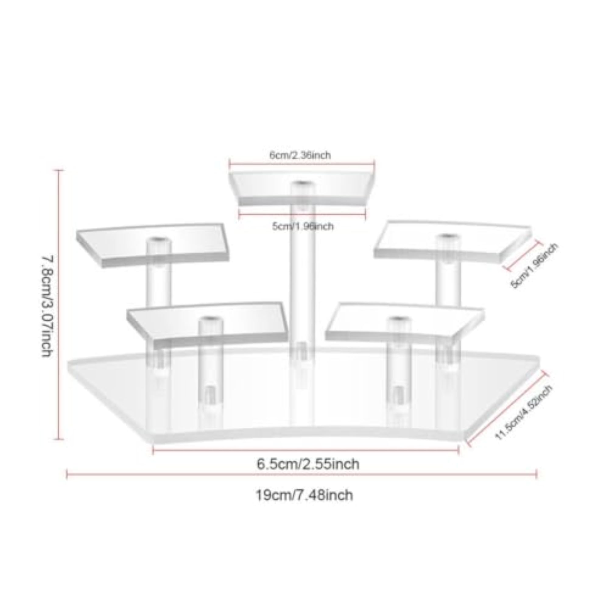Acrylic Curved Display Rack Tabletop Figurine Organizer