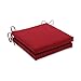 Pillow Perfect Outdoor/Indoor Pompeii Red Squared Corners Seat Cushion 20x20x3 (Set of 2)