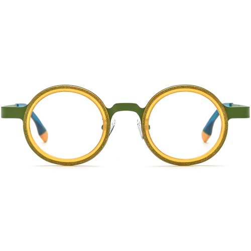 Image of FONEX Acetate Titanium Glasses Frame Women Round Eyeglasses Vintage Eyewear F85816