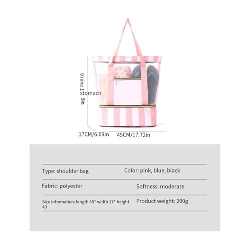 Large Capacity Double Beach Bag - Portable Swimming Tote for Travel & Swimsuit Storage3