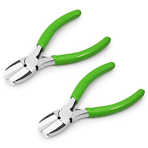Image of 2 Pieces 5 inch Double Nylon Jaw Flat Nose Pliers Mini Precision Pliers Wire Looping Pliers Wire Bending Pliers Jewelry Making Pliers for Handmade DIY Hobby Projects Tools