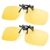 Best Polarized Clip on Sunglasses for Fishing Reviewed 1 SAMNI Clip-on Night Driving Glasses - 2 Pack Night Vision Glasses Yellow Tinted UV 400 Lens Flip Up Polarized Sunglasses Over Prescription Glasses