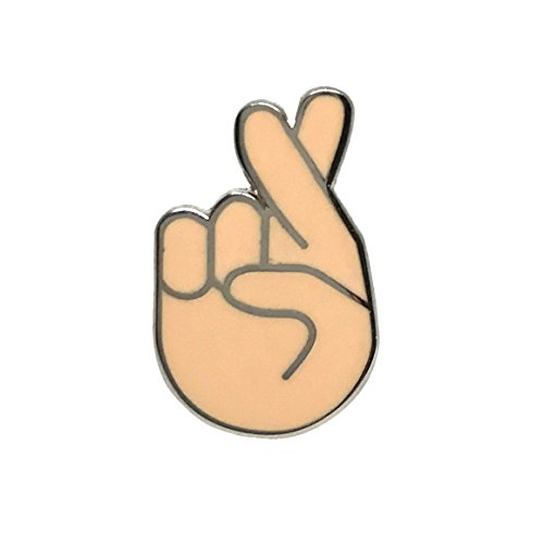 Crossed Fingers Enamel Lapel Pin - Good Luck Sign Brooch Clip - Fun Trendy Accessory for Jacket T-Shirt Bag Hat Shoe (Crossed Finger)