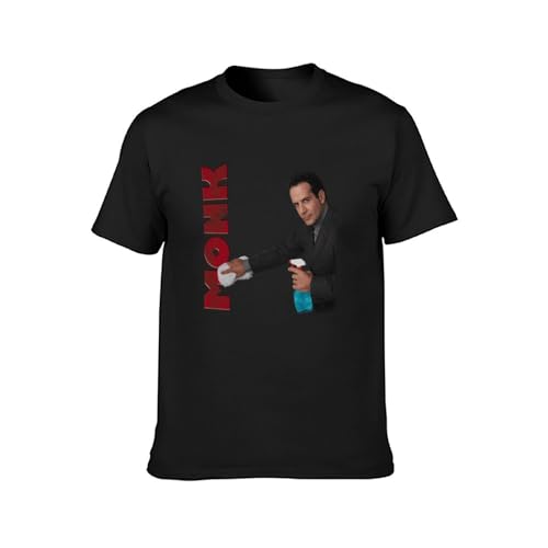 Monk American Comedy Drama Tv Detective Adrian Monk T-Shirt Black Mens Tee Unisex Shirt L