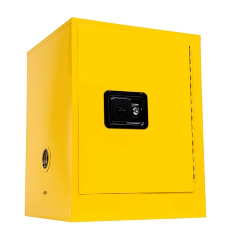 YUNLAIGOTOP Flammable Storage Cabinet, 4 Gallon Yellow Safety Storage Cabinet, Flammable Cabinet, Flammable Liquid Storage Cabinet for Commercial/Industrial/Home…