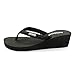 ONEHOO W823 Women Platform Wedge No-Slip Thong Flip Flops High Heels Beach Dressy Sandals (US5/EU36, Black)