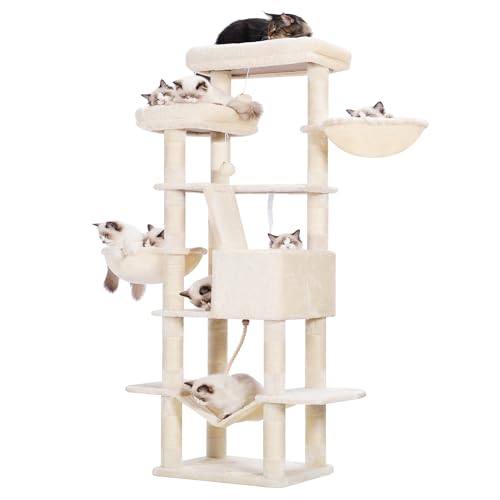Image of Heybly Cat Tree, 68 inch Multi-Level Cat Tower for Indoor Cats HCT025M